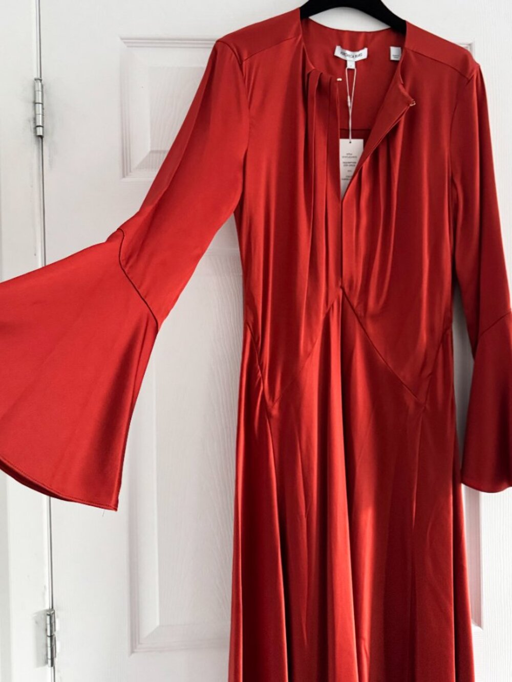 NWT Veronica Beard "Ezri" Satin Dress in Red, size 6 - Picture 7 of 13